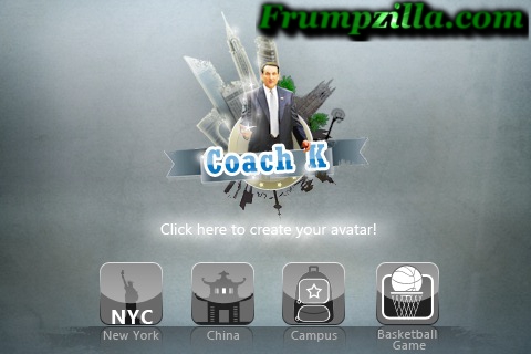 Coach K iPhone app start screen